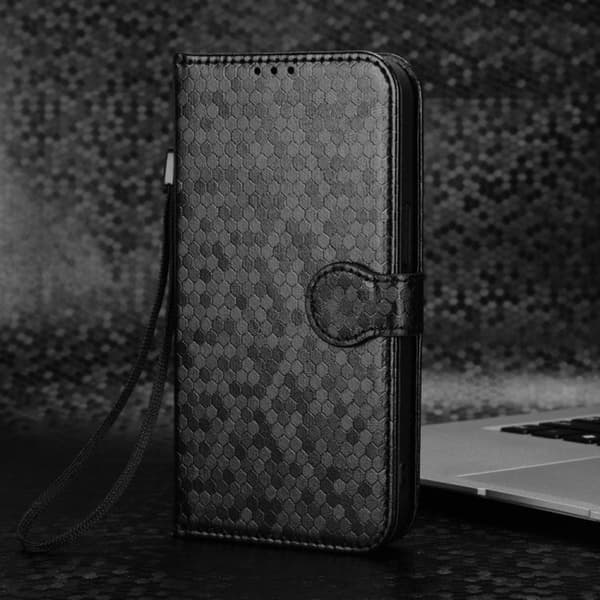Realme Note 70T 4G Flip-etui, Pung med Rhombus, Sort