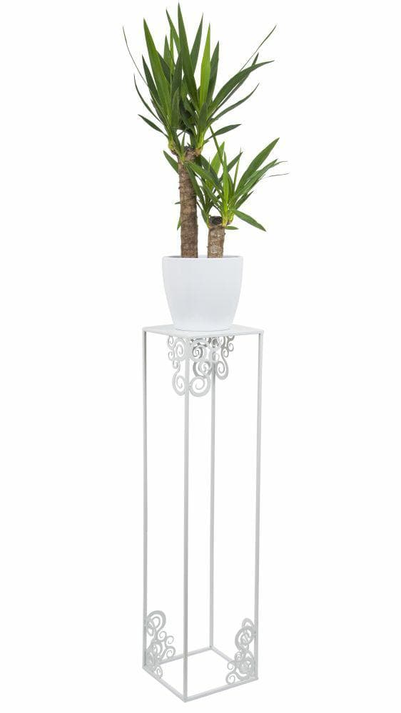 Modernt stående blomsterställ 80cm vitt