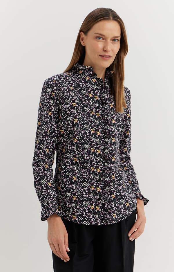 Flæset blomsterskjorte 38