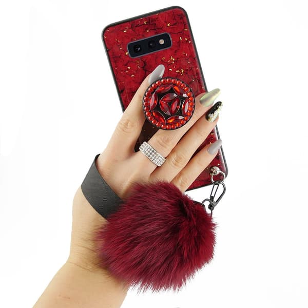 Epoxy Guld Samsung Galaxy S10E Etui - Rød
