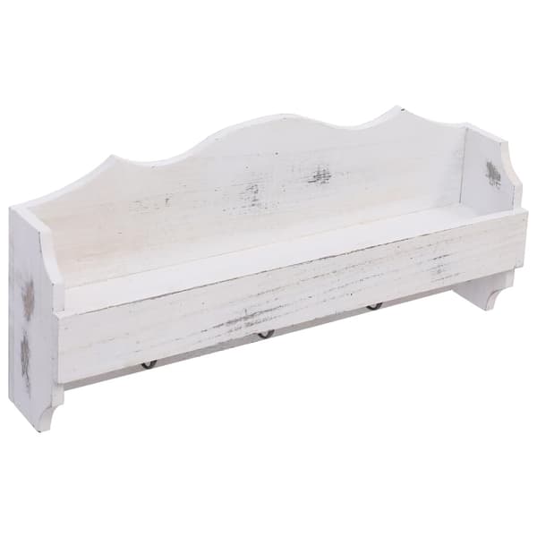 vidaXL Väggkappask vit 50x10x23 cm trä