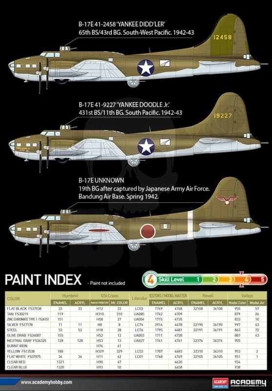 Acad-12533 Boeing B-17E USAF Pacific Theater 1:72