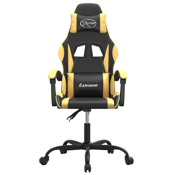 vidaXL gamingstol, sort og guld, kunstlæder