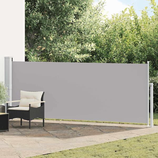 vidaXL Utfällbar sidomarkis för uteplats 140 x 500 cm grå