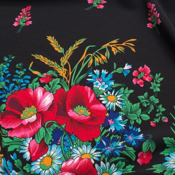Silki blomsterbuketter kant dobbeltsidet sort