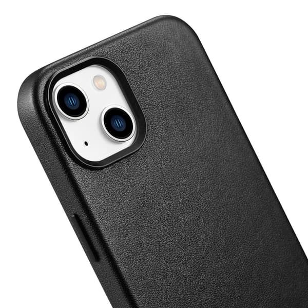 Ægte læderetui til iPhone 14 Plus MagSafe-etui Læder sort