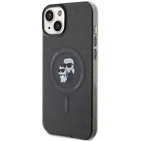 Karl Lagerfeld Karl&Choupette Glitter MagSafe-etui til iPhone 15 Plus, sort