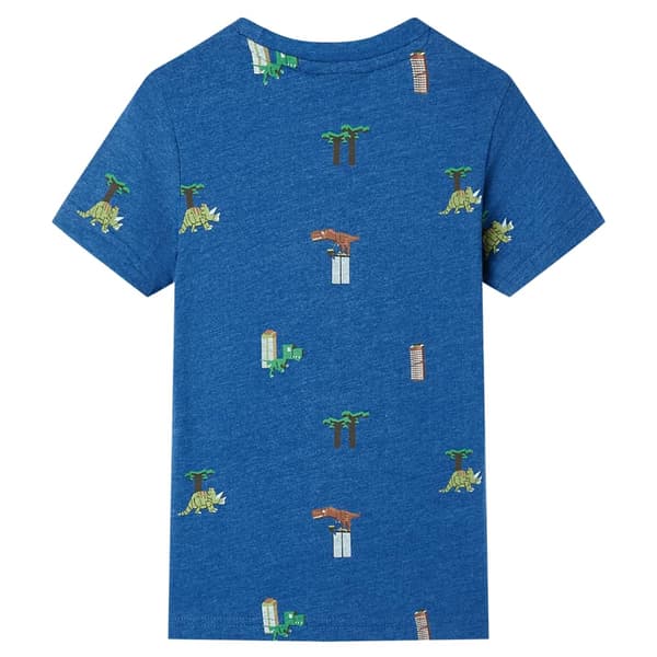 Barn-T-shirt, mörkblå melerad, 104