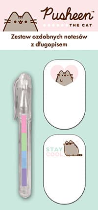 Pusheen mini pen + notesbogsæt (2 stk.)