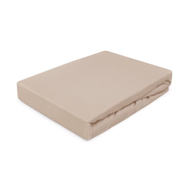 Stræklagen 120x200 elastisk JERSEY 100% BOMULD beige farve