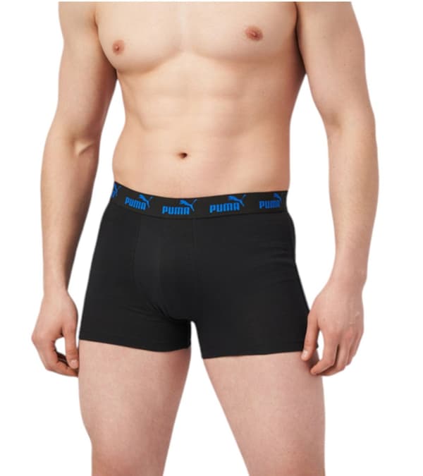 Puma Elements Basic Boxer - Miesten alushousut, 2 kpl, musta/sininen [701232894 007] rL