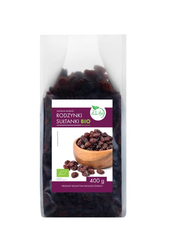 Luomu sultanarusinat 400g