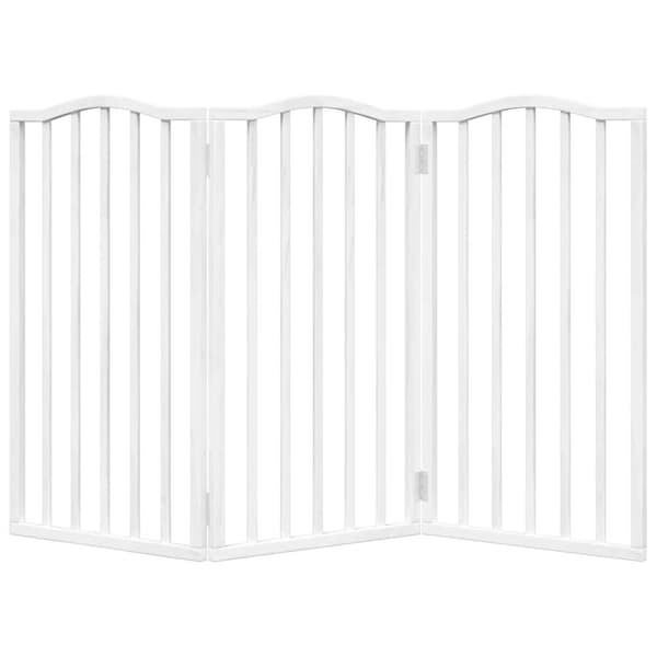 vidaXL foldbart sikkerhedsgitter til hunde, 3 paneler, hvid, 150 cm