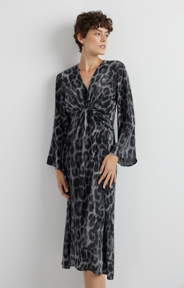 Leopardmönstrad klänning 36
