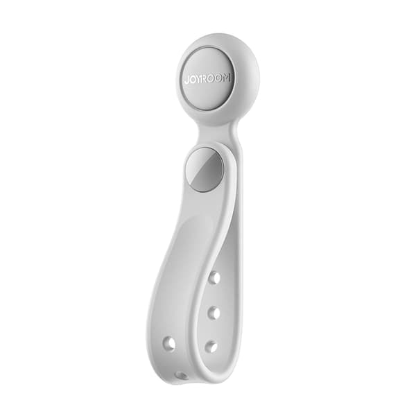 Silikonkabelband med magnet, vitt - set om 6