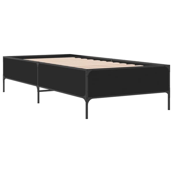 vidaXL sengestel sort 100x200 cm træ og metal