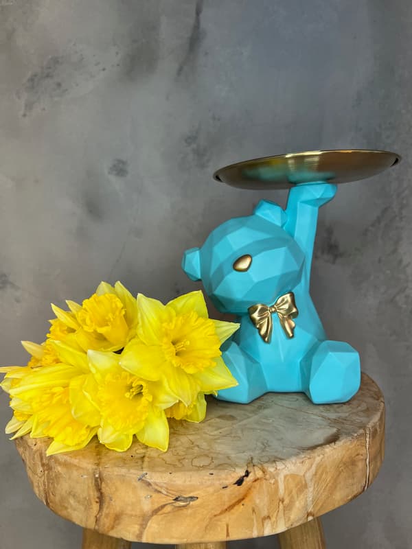 Bamse med turkis bakke