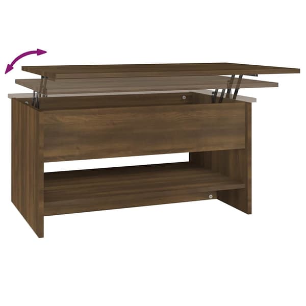 vidaXL sofabord brunt egetræ 80x50x40 cm træbaseret materiale
