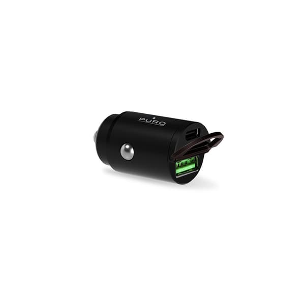 USB-C-USB-A-autolaturi PD - musta