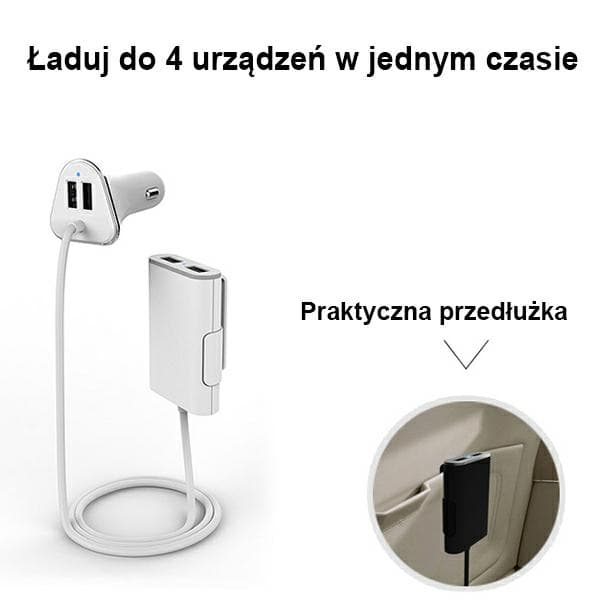 AWEI C-400 Billaddare 9.6A 4xUSB Höghastighet Vit