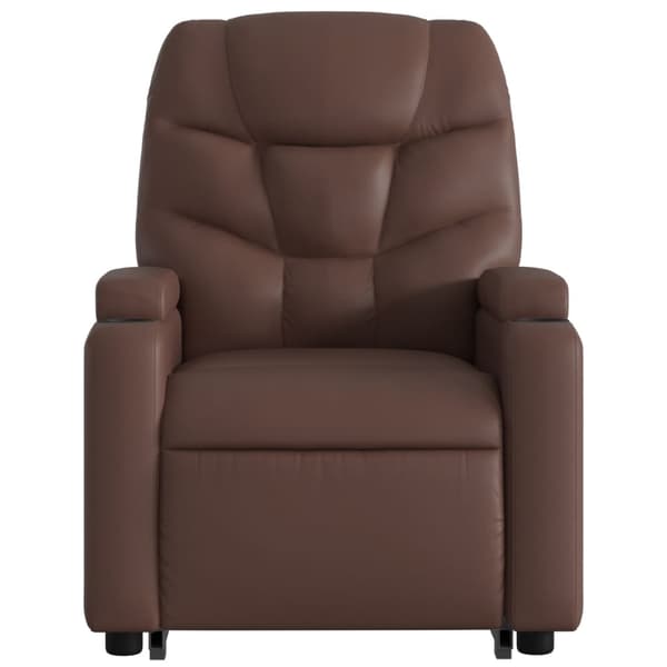 vidaXL Lyftbar massagefåtölj, brun, konstläder