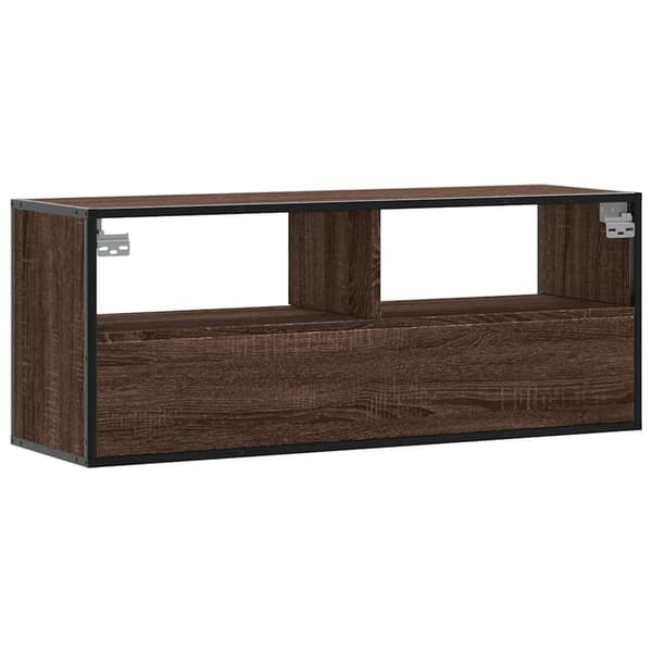 vidaXL TV-bord brunt egetræ 100x31x39,5 cm