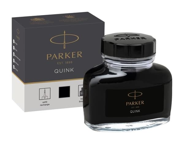 Quink-muste pullossa musta