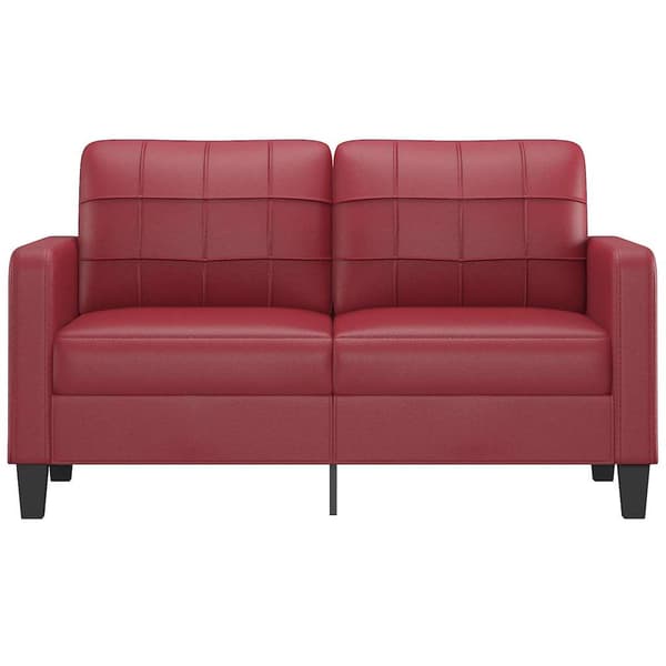vidaXL 2-sitssoffa vinröd 140 cm konstläder