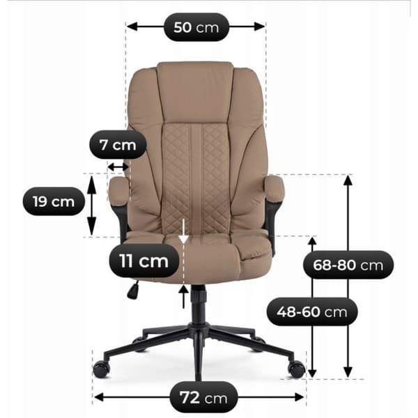 Phonix drejestol beige økolæder modern