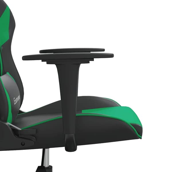 vidaXL gamingstol, sort og grøn, kunstlæder