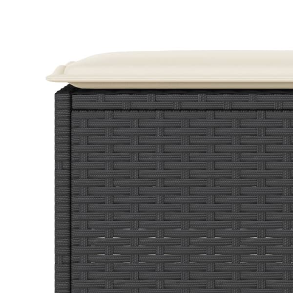 vidaXL 3-delt barsæt med hynder, sort polyrattan