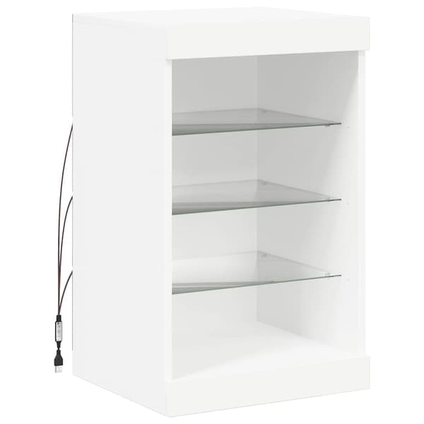 vidaXL LED-skåp vit 41x37x67 cm