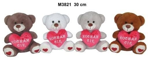 Bamse med hjerte 30 cm MIX