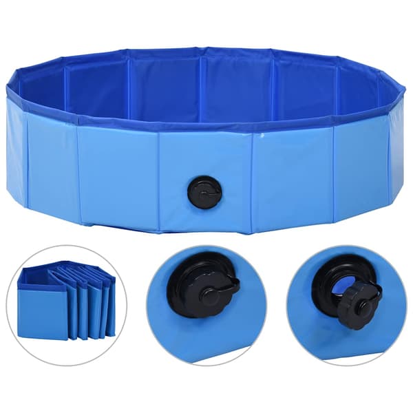 vidaXL foldbar hundepool blå 80 x 20 cm PVC