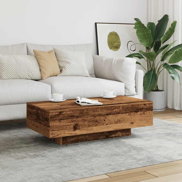 vidaXL Soffbord, Antikträ, 100x49,5x31 cm