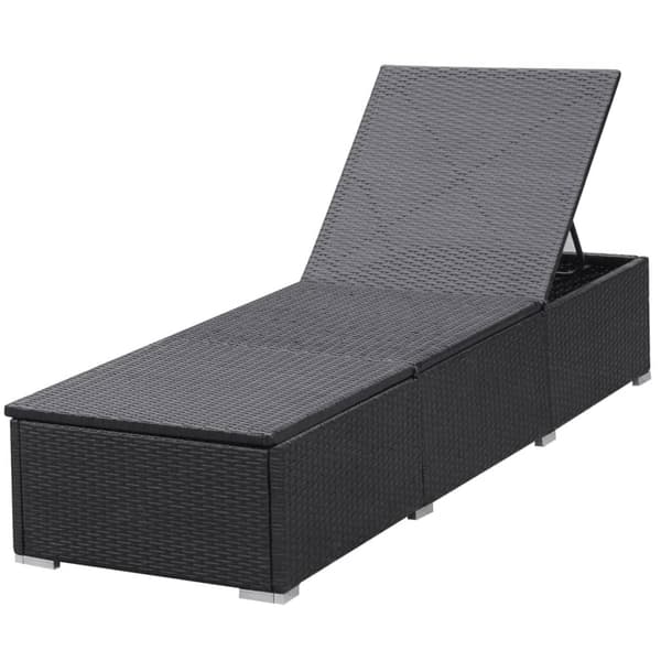 vidaXL havesolseng med hynde, polyrattan, sort