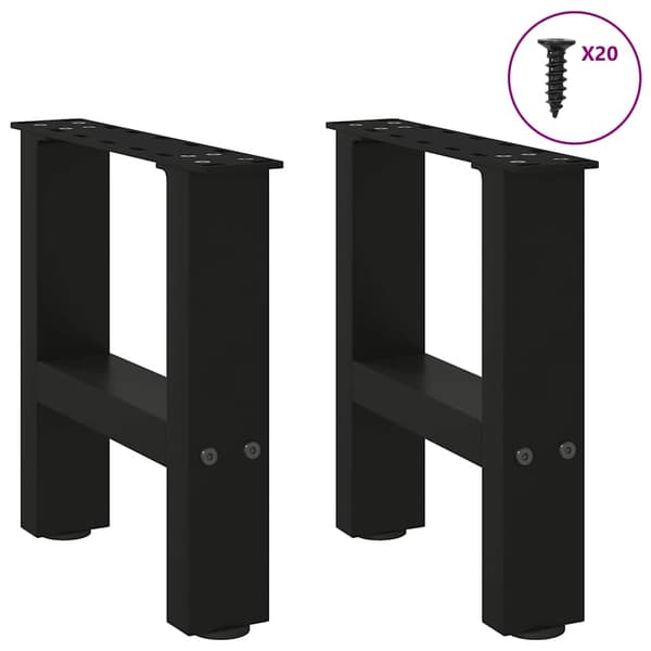 vidaXL sofabordben, sort, 2 stk., 40x(30-31) cm, stål