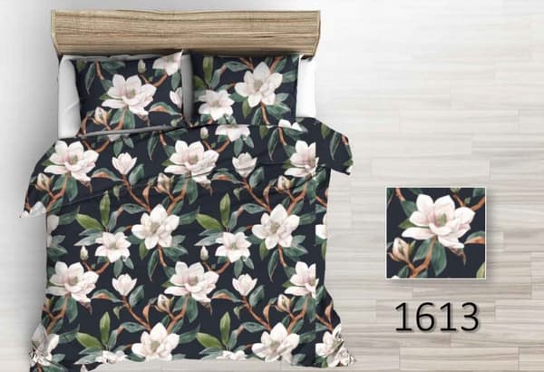 SENGESÆT 160x200 cm TYKT BOMULD MED BLOMSTER