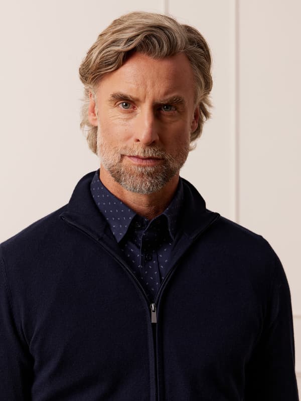 MARINEBLÅ CARROG CARDIGAN M