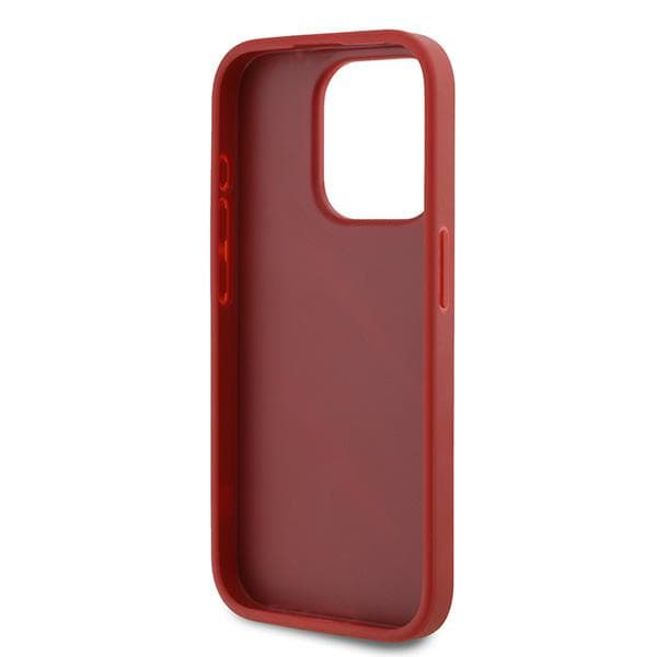 Karl Lagerfeld Diagonal Quilted Script-skal till iPhone 15 Pro, Röd