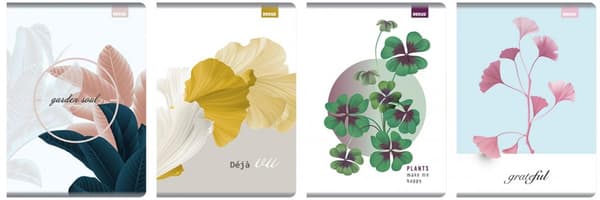 Notesbog A5/80K Blomsterlinje (5 stk.)
