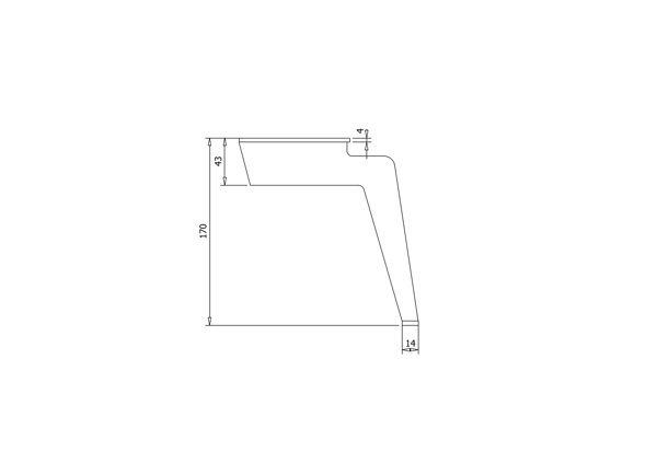 Møbelben SL007 Møbelbenfod til seng, sofa, skab, forkromet loft H170 stærk SL007