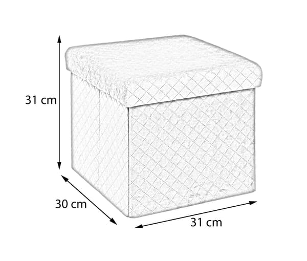 Bella Grå Puf 31x31 cm med opbevaring