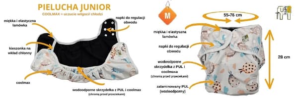 NappiMe JUNIOR M Vaskbare bleer – Zebra