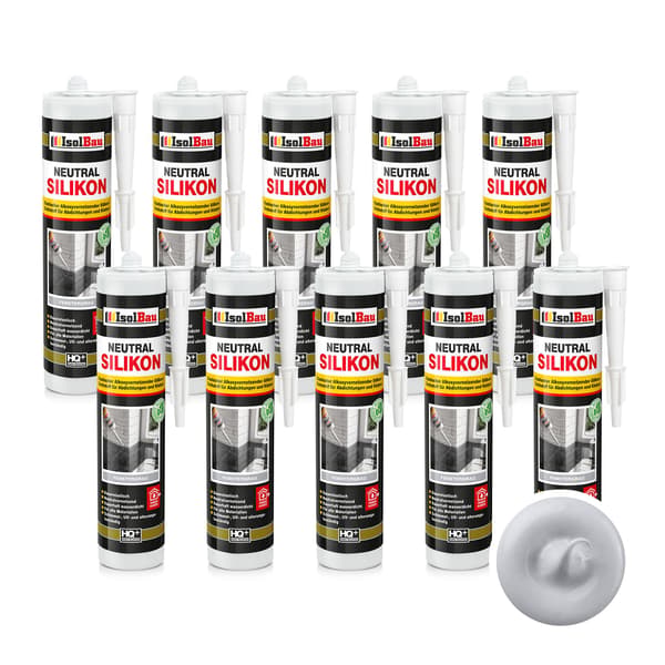 IsolBau Neutral Silikone Lysegrå Neutralsilikone 10 x 300ml