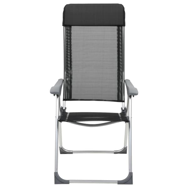 vidaXL foldbare campingstole, sæt med 4, sort, aluminium