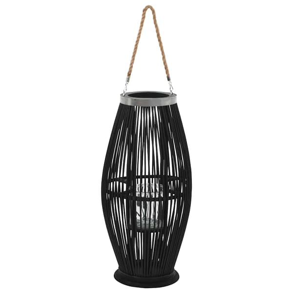 vidaXL Riippuva kynttilälyhty bambu musta 60 cm