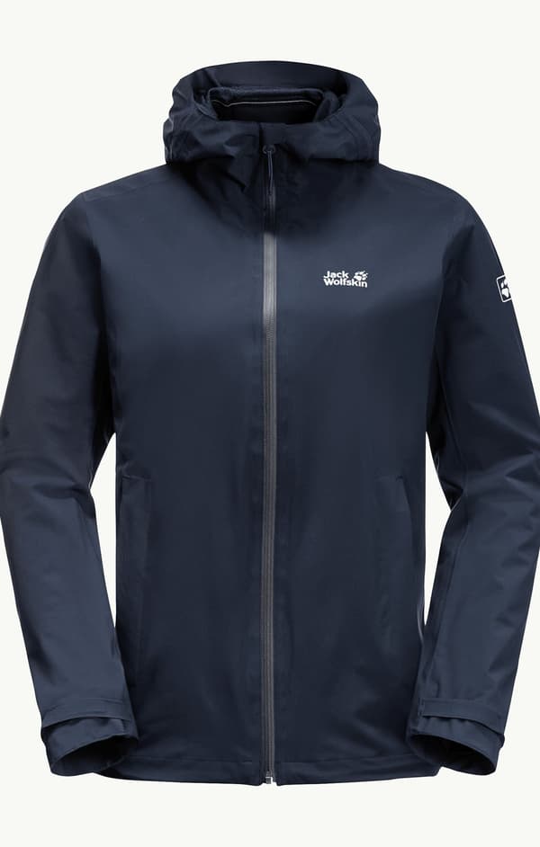 Jack Wolfskin Pack & Go packbar regnjakke til kvinder, sort, S
