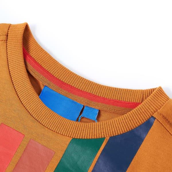 Barn långärmad T-shirt, mörk ockra, 104