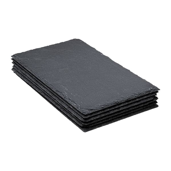 Set med 6 skiffertallrikar 18x30 cm